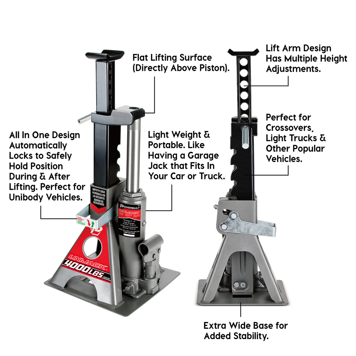 4000 Lb. Unijack Bottle Jack & Jackstand in One