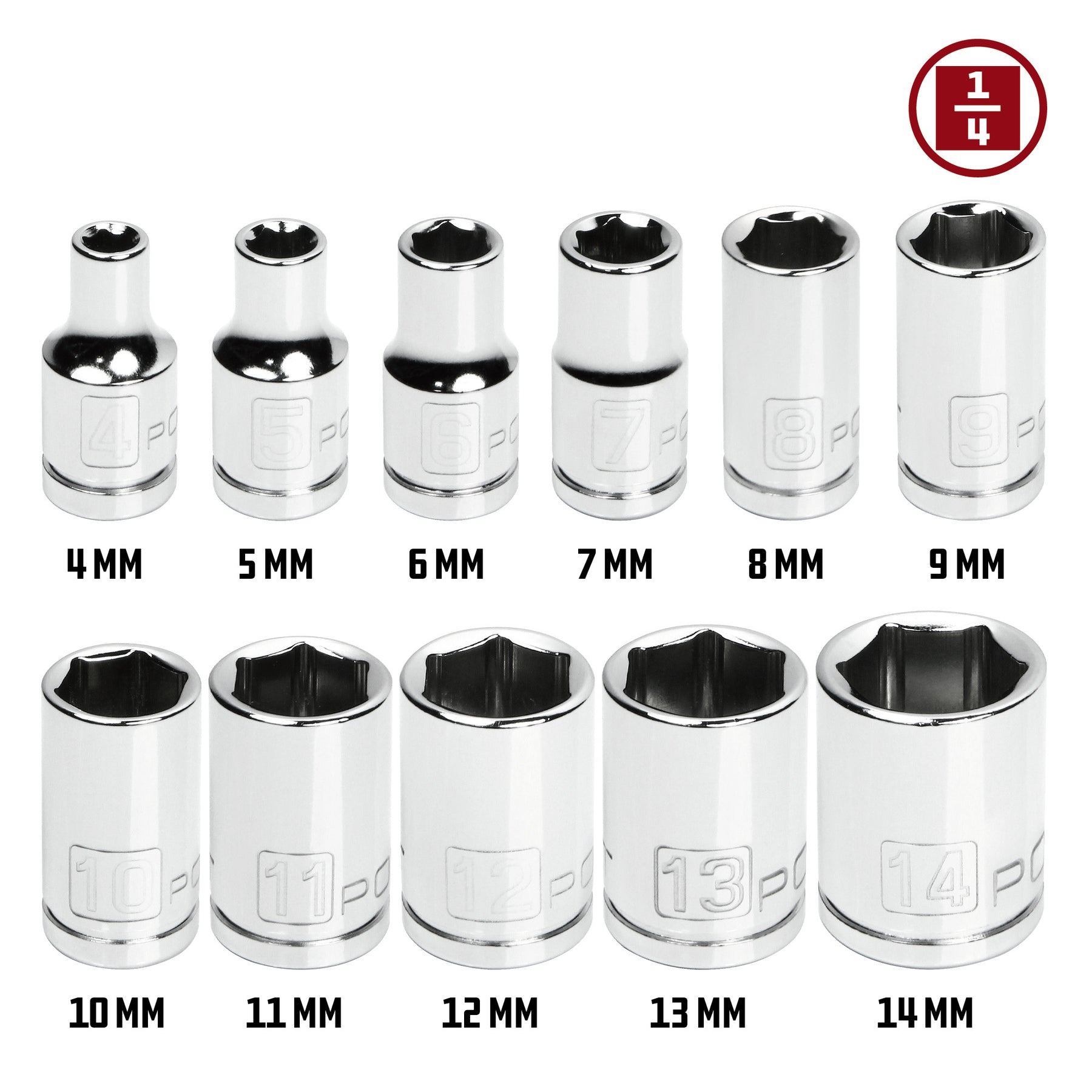 11 Piece 1/4 in. Dr. Metric 6 Pt. Socket Set