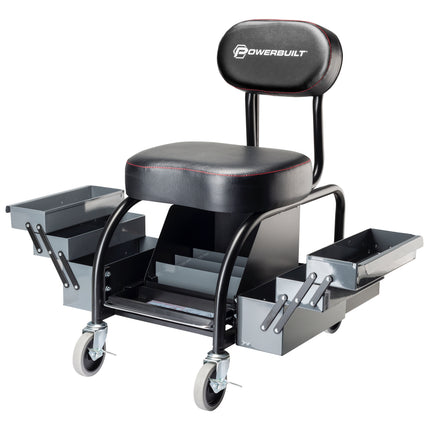 Professional Shop Seat With Expandable Side Trays