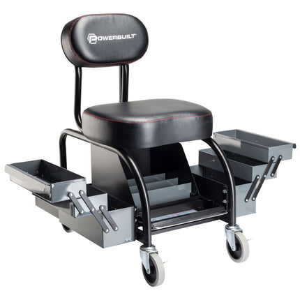 Professional Shop Seat With Expandable Side Trays