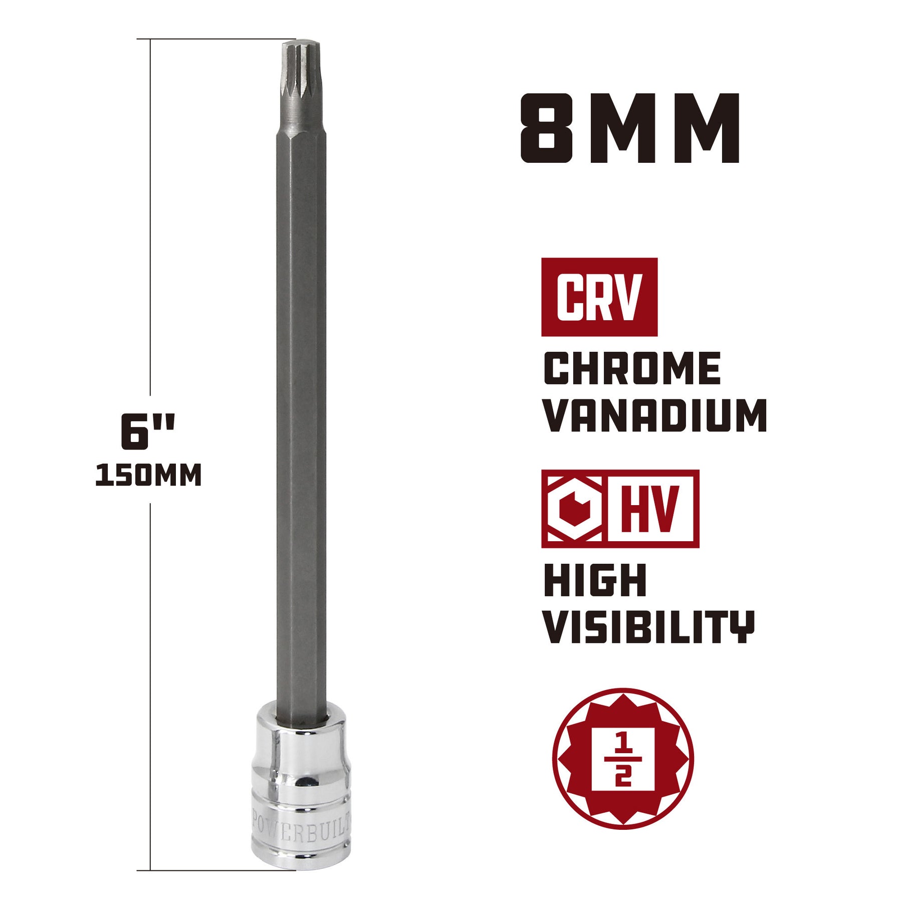 1/2 in. Dr. 8mm Toyota Head Bolt Bit Socket