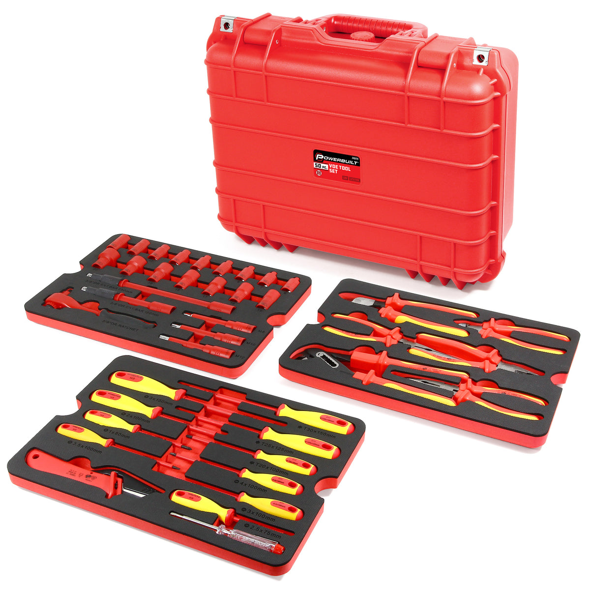 50 Pc.1000V Insulated Electricians VDE Tool Set with Waterp