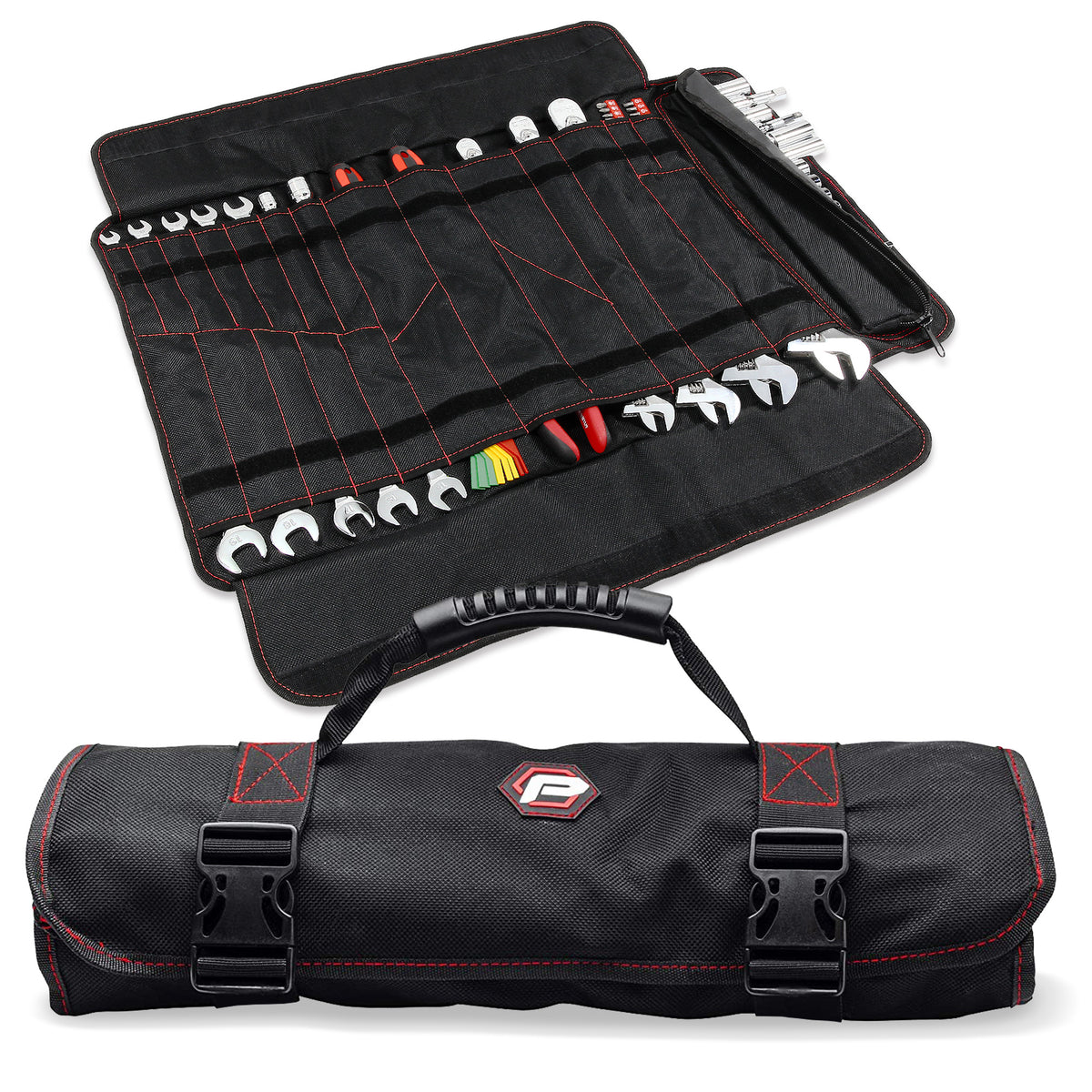 Tool Roll Up Pouch, Portable Tool Bag Hard Wearing Multi Pockets