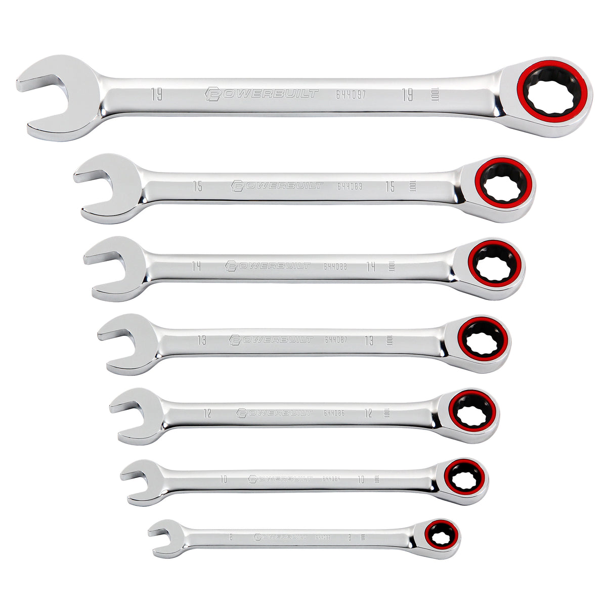 7 Piece Metric 100 Tooth Ratcheting Wrench Set