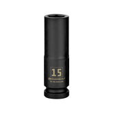 1/2 Inch Drive x 15 MM 6 Point Deep Impact Socket