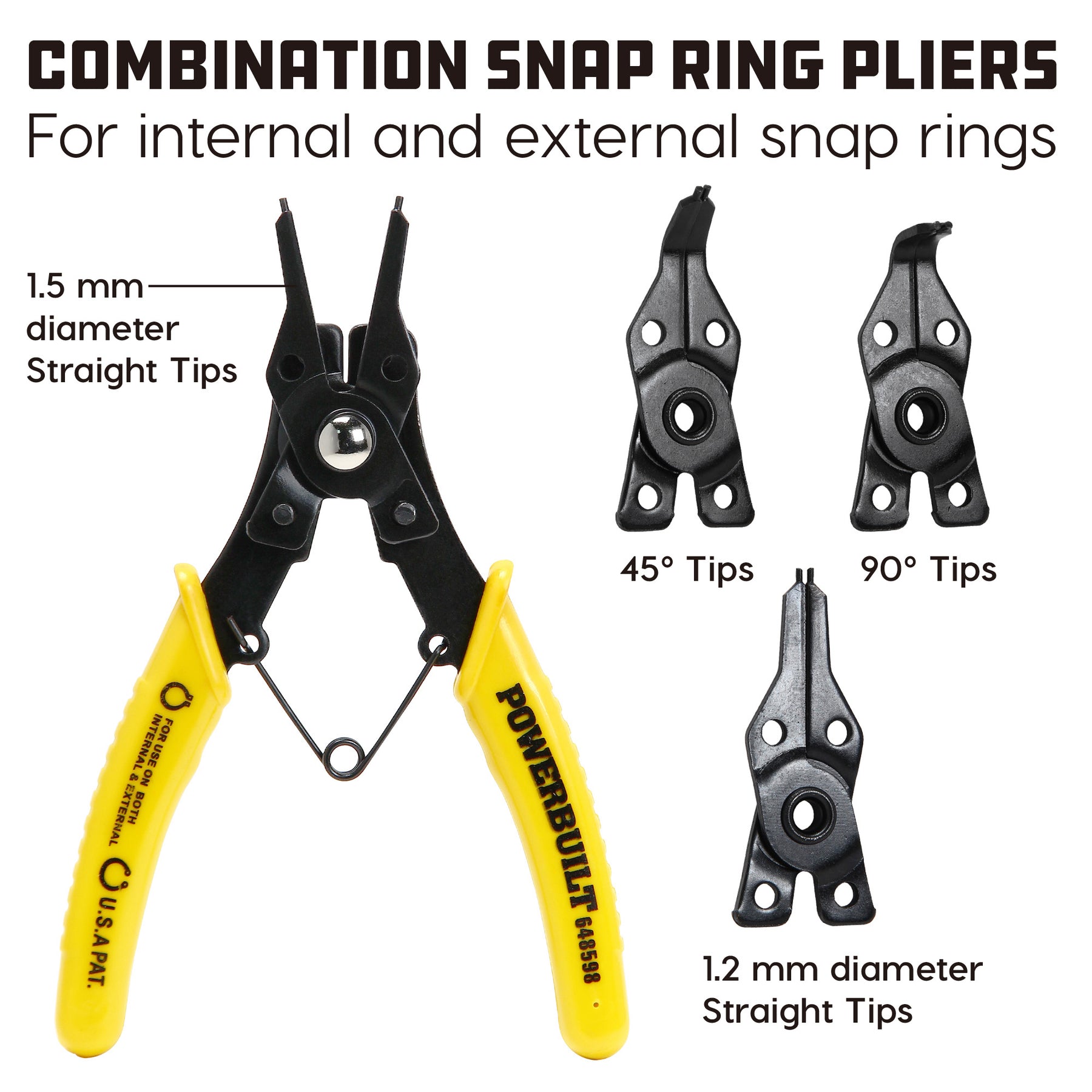 SNAP RING PLIERS PROFERRED INTERNAL/EXTERNAL SNAP RING PLIERS WITH QUICK  SWITCH TIPS - | Integratech Distribution