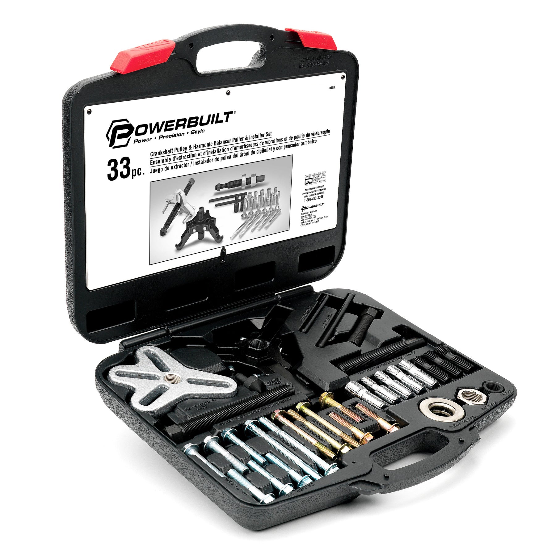 Powerbuilt Harmonic Balancer Puller and Installer Tool Set, Install and  Remove Kit, Cars and Light Trucks, Storage Case - 648637