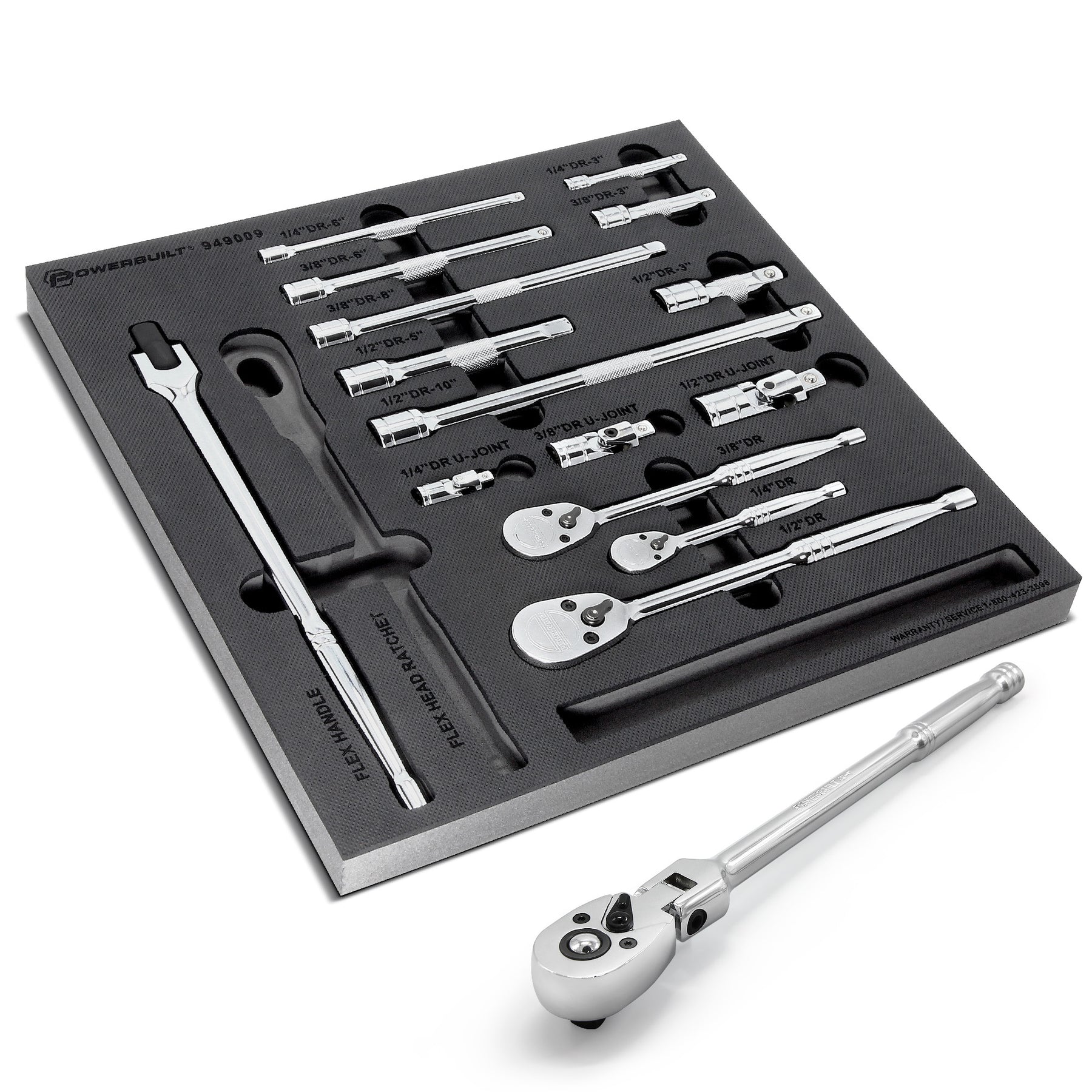 Master Ratchet and Accessories Set - 16 Piece - 1/4 - 3/8